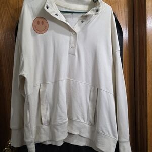 Cream Women's Pullover Hoodie Sweatshirt